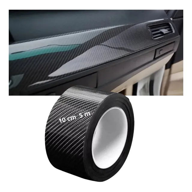` Cinta Protectora Arañazos Pintura Auto Fibra Carbono 5 M