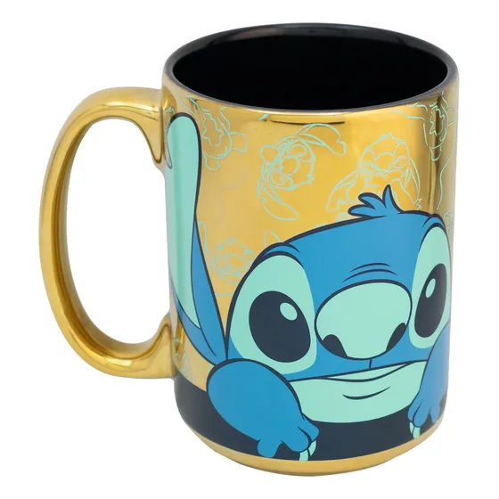 Taza Metalizada Para Café Personajes Animados 433 Ml Stitch