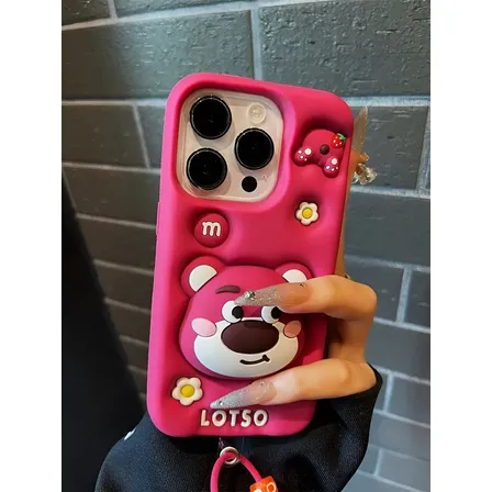 Capa Capinha Lotso Ursinho De Silicone Para iPhone C Popclip