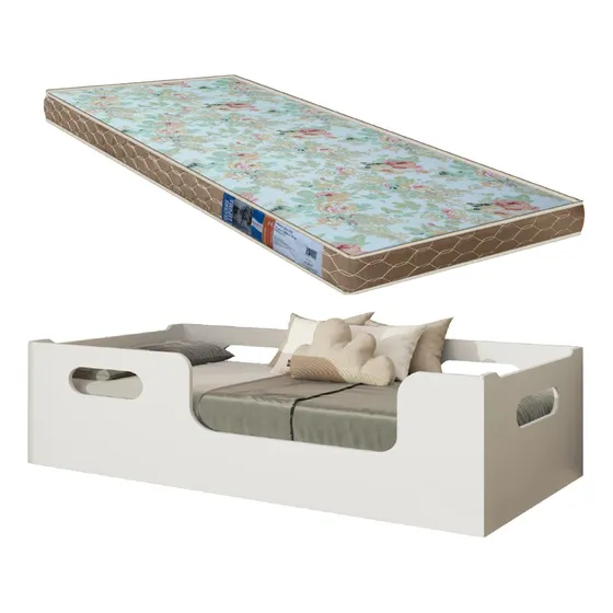 Cama Berço Montessoriana Solteiro C/ Colchão 188x88 D-23