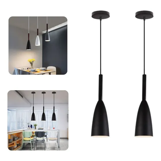 Lampara Led Colgante Techo X2 Estilo Copa Decoracion Hogar