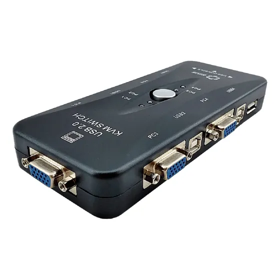 Chaveador Switch Kvm Vga Usb 2.0 4 Portas Exbom
