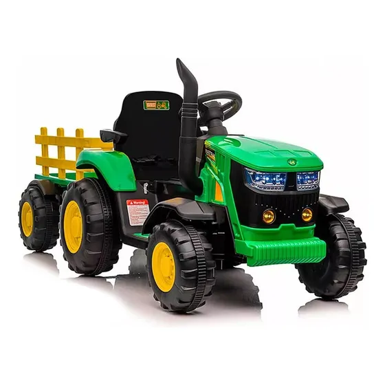 Trator Infantil Elétrico Com Controle Remoto + Carretinha   