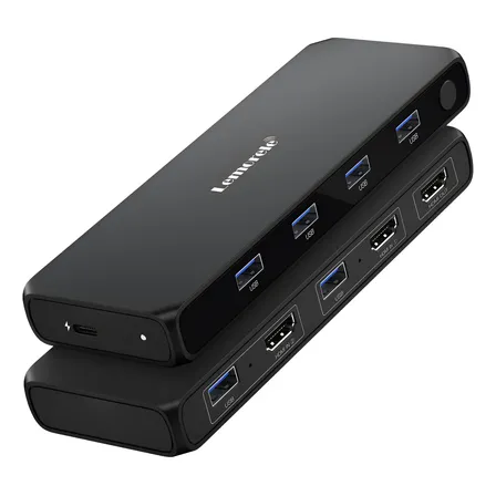 Lemorele G98 Switch 2 Entradas 1 Salida 4k Hd Usb3.0 Preto