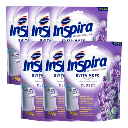 Kit 6 Unidades Evita Mofo Armário Limppano Lavanda 200g