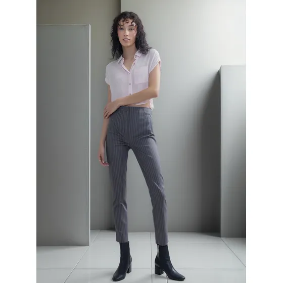 Pantalon De Mujer Marca Seven Gris En Algodón #28071714