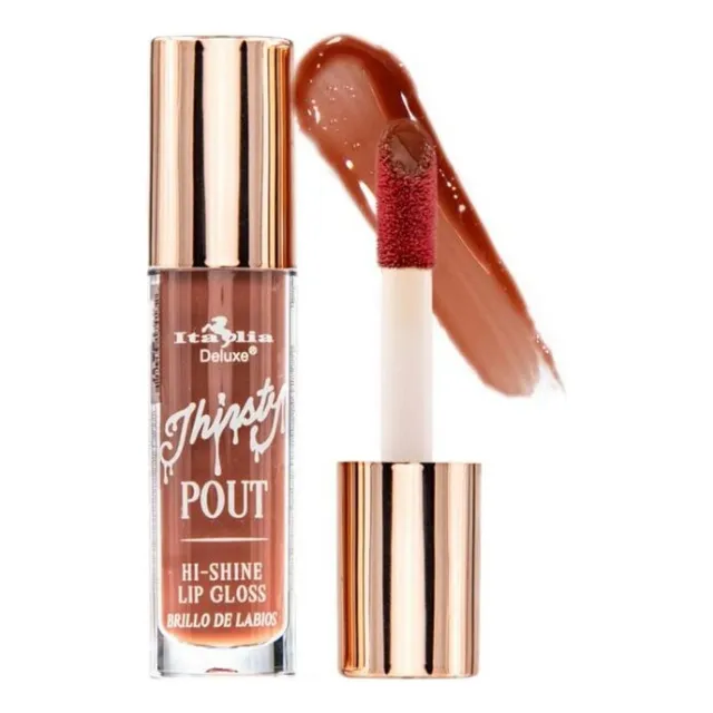 Labial Lip Gloss Thirsty Pout Hi-shine Italia Deluxe Acabado Brillo Color 13 Tease