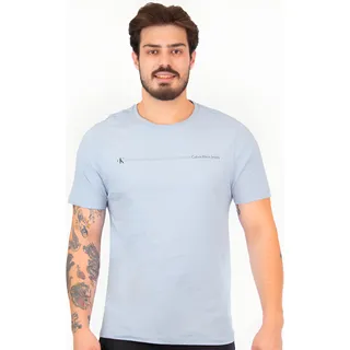 Camiseta Calvin Klein Jeans Sustainable Ck Palito Azul Claro Camiseta Calvin Klein Jeans Sustainable Ck Palito Azul Claro