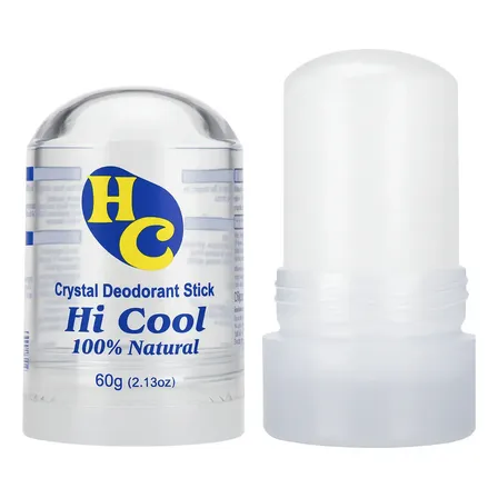 Desodorante Pedra Sal Hi Cool Cristal Vegano, Crystal Deo Stick Sem cheiro - Natural Sem Fragrância 60g Sem Alumínio Antiodor