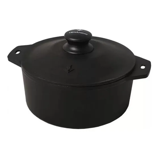 Caçarola De Ferro Venancio 6,5l C/ Tampa De Ferro 28 Cm Ø