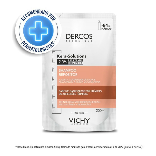 Vichy Dercos Refil Shampoo Kera Solutions 200ml Vichy Dercos Refil Shampoo Kera Solutions 200ml