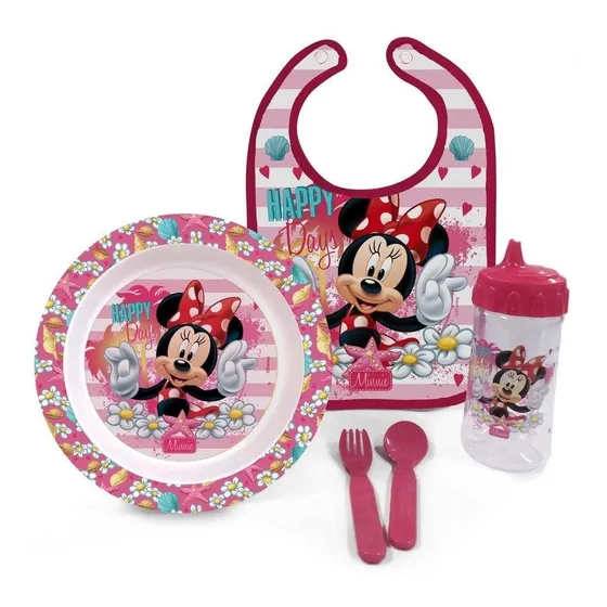 Kit Hora Da Papinha Prato, Babador, Copo E Talheres