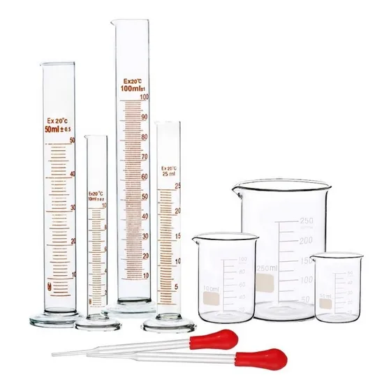 Set De Vasos/cilindros Graduados Y Pipetas De Vidrio Superle