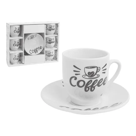 Juego De Tazas Y Plato 12  Pie Coffe
