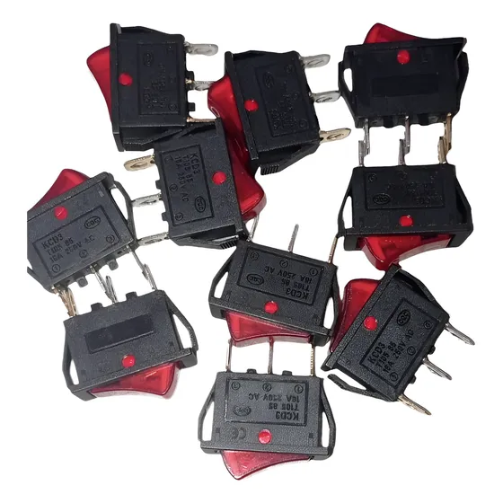 Switch Rojo Con Luz Piloto Pack 100 Piezas