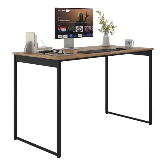 Escrivaninha E-led Brasil Escritório ECONOMICAMAGA 120cm x 70cm x 60cm lâmina dourada industrial vintage mdp