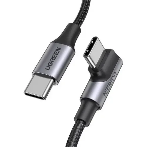 Cable Usb-c A Usb-c 90° Trenzado 100w Ugreen iPad, Macbook. Color Gray