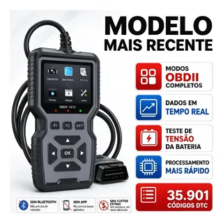 Scanner Obd2 Automotivo Tela Colorida Hd V519 Sem Bluetooth Preto-tela Colorida Hd
