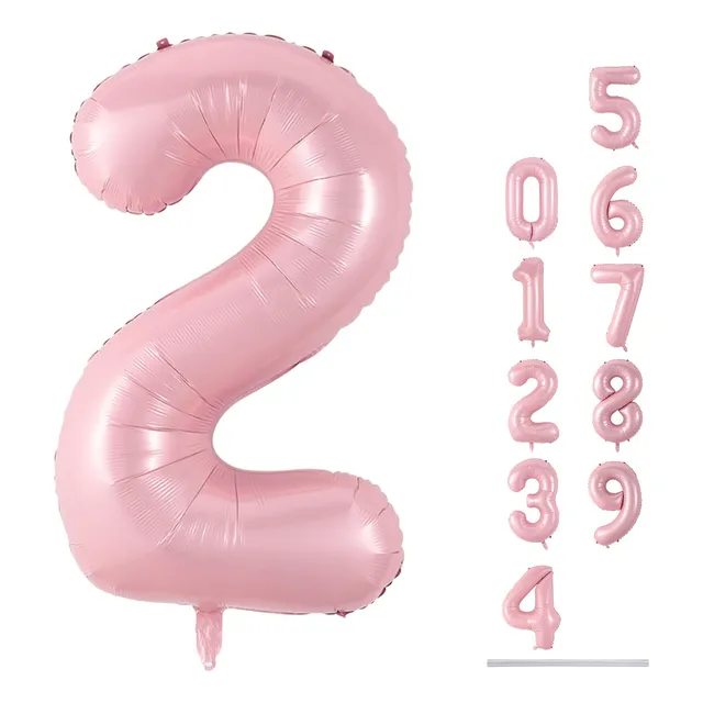 Globo Número 2 Lingqiang, Lámina Rosa Pastel, 40 Pulgadas