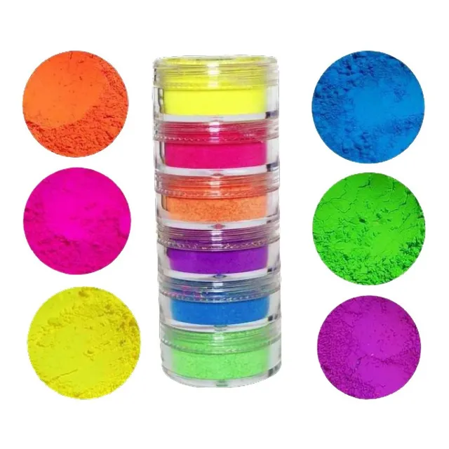 Set De 6 Pigmentos Fluor En Polvo