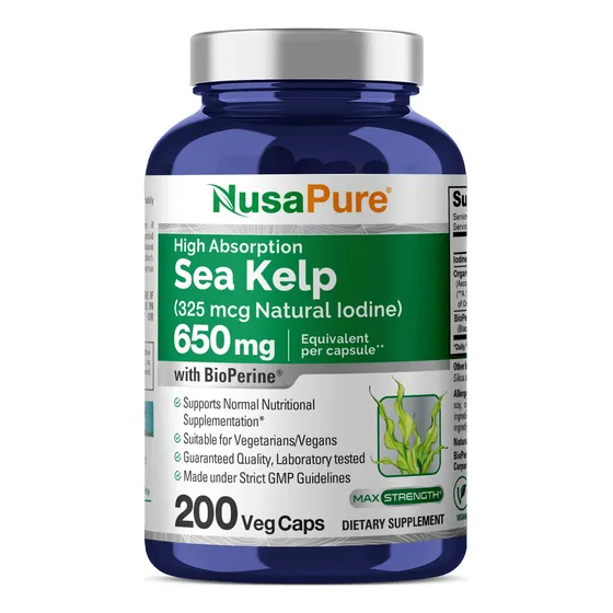 Suplemento Nusapure De Algas Marinas Yodadas 325 Mcg 200 Cáp