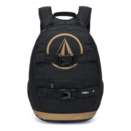 Mochila Volcom Bolsa Street Premium Skate Passeio Reforçada Cor Preto Desenho Do Tecido Liso