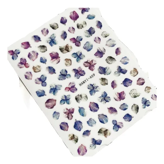 2 Láminas Sticker Adhesivo Para Uñas Flores Pajaros