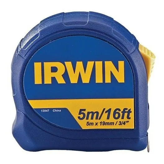 Trena manual standard 5m Irwim modelo iw13947 ferramenta essencial para tirar medidas com precisão