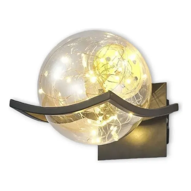 Lámpara Led De Pared Moderna Negra, Comedor, Cuarto (pa113)