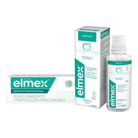 Kit Elmex Sensitive Enxag. Bucal 400ml + Creme Dental 110g