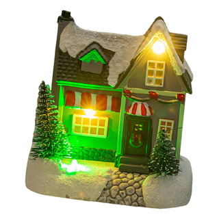 Casa De Pueblo Navideña Iluminada Casa De Pueblo Estilo B Casa De Pueblo Navideña Iluminada Casa De Pueblo Estilo B