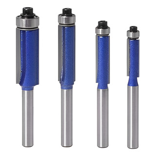 Kit 4 Fresas Retas Paralelas Com Rolamentos - Haste 6mm Kit 4 Fresas Retas Paralelas Com Rolamentos - Haste 6mm