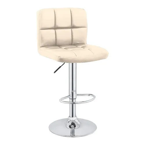 Combo X2 Banqueta Alta Silla Taburete Bar Respaldo Cromada Color Crema