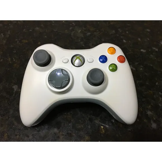 Controle Xbox 360 Branco Original Microsoft Funcionando 100% Branco