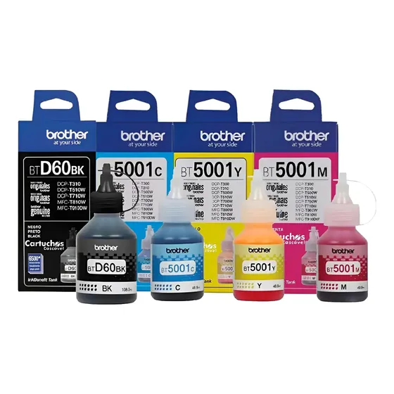 Tinta Para Impresora Brother 5001 Color Negro De 45 Ml Por 4 Packs De 4 Unidades