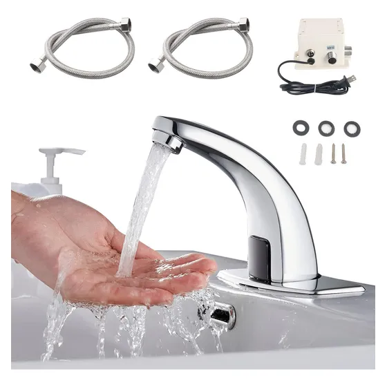 Llave Monomando Sensor Automatica Baño Fregader Lavabo Grifo Bokoptyr Utilízalo Conectándolo Con Un Cable O Utilizando Una Batería Fácil De Instalar Resistente A La Oxidación Y A La Corrosión