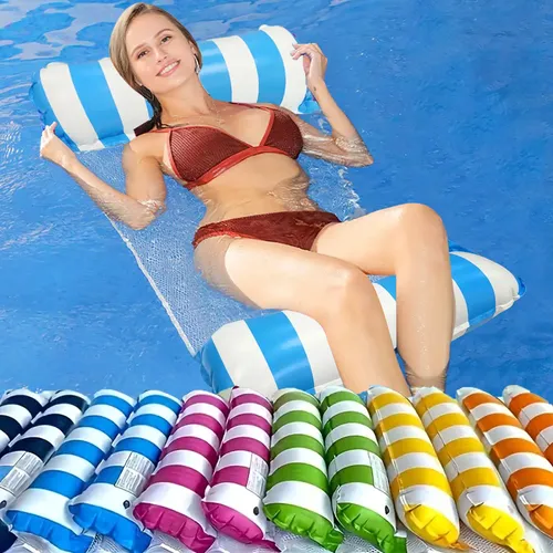 Hamaca Flotante Inflable 4 En 1 – Tumbona De Agua Con Reposacabezas Y Brazos, Capacidad 350 Libras, Ideal Para Playa Y Piscina