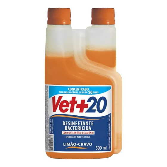 Desinfetante Bactericida Concentrado Diluição Vet+20 500 Ml
