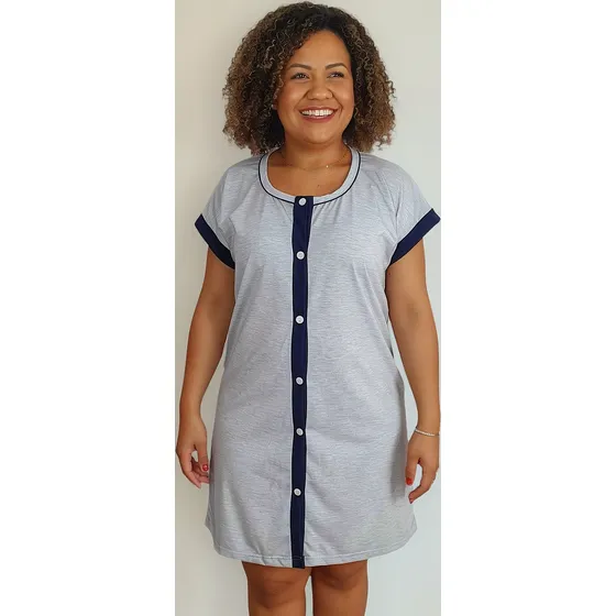 Camisola Plus Size Aberta Na Frente Gestante Hospitalar