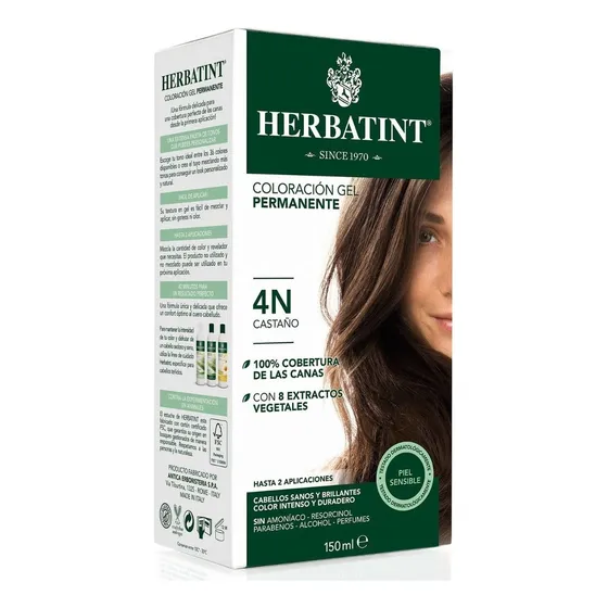 Tintura Permanente 4n - Castaño Natural Herbatint Tono 4N Castaño Natural