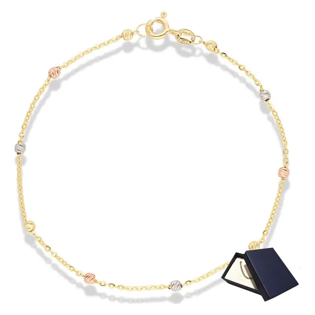 Pulsera Esclava Oro Sólido 10k Viviana 18cm Italy 3 Oros Dama Mujer Oro Florentino 3 Oros Italy Regalo Mujer Novia Oro Florentino Oro Puro 10k Esclava Brazalete Joyería Fina 10 KIlates