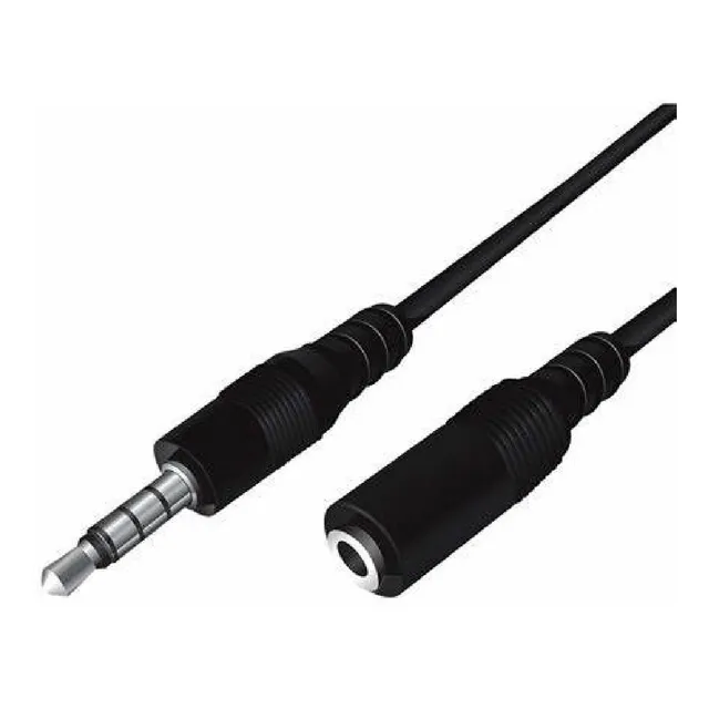 Cable De Audio Prolongador 3.5mm Macho Y Hembra 5 Mtrs