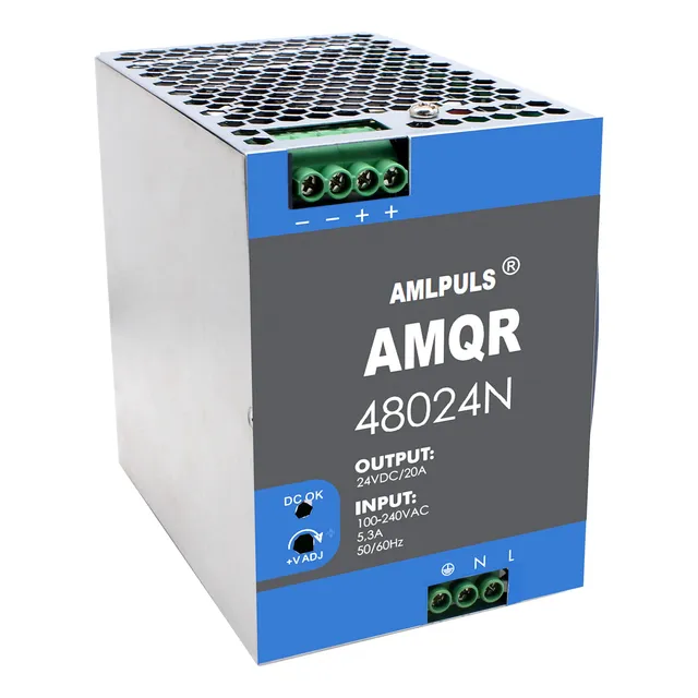 Fuente Voltaje Industrial 24v Dc 20a 480w Riel Din Aml Puls