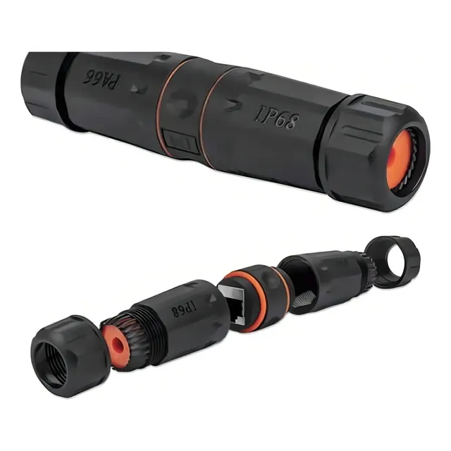 Conector/ficha Rj45 Hembra/hembra | Cupla Ip68 Cat 6/estanco