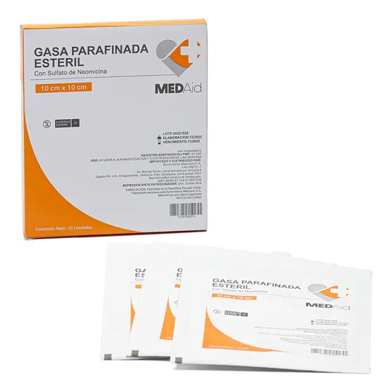 Gasa Parafinada Con Sulfato De Neomicina, Med-aid