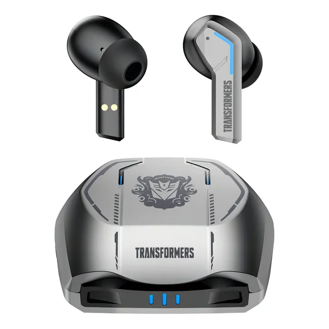 Auriculares in-ear gamer inalámbricos Transformers Bluetooth TF-T06 TF-T06 plateado con luz LED