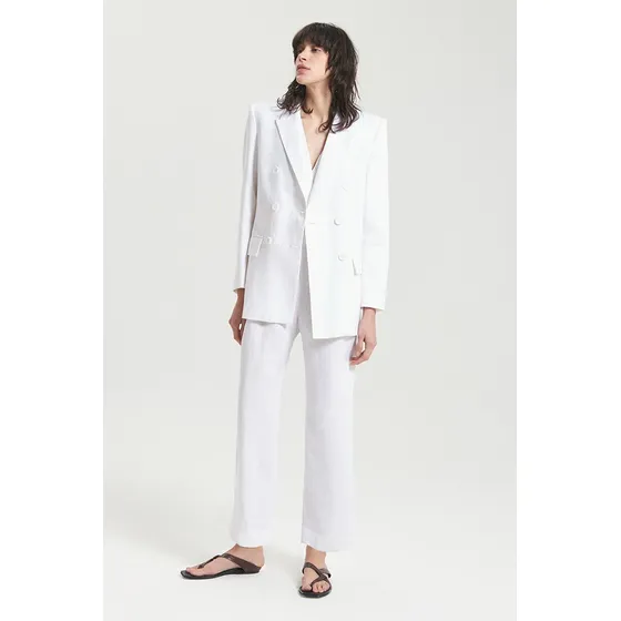 Saco Gladiolo Off White De Mujer Maria Cher Lino