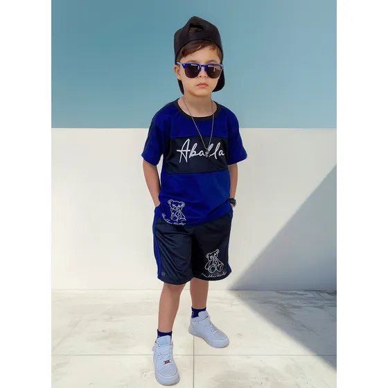 Conjunto Infantil Masculino Kit Bermuda E Camiseta Dryfit