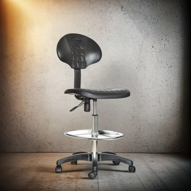 Silla Para Oficina Alta Delta Cajera - Ergoclass® Color Negro