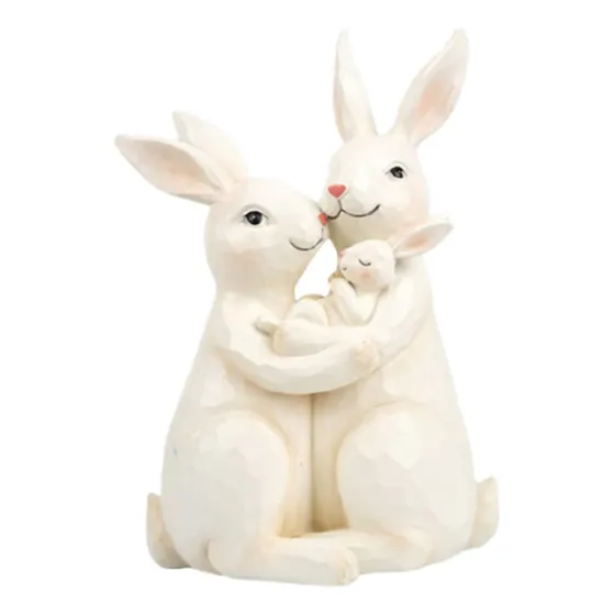 Estatua De La Familia De Conejitos, Adorno De Escritorio,